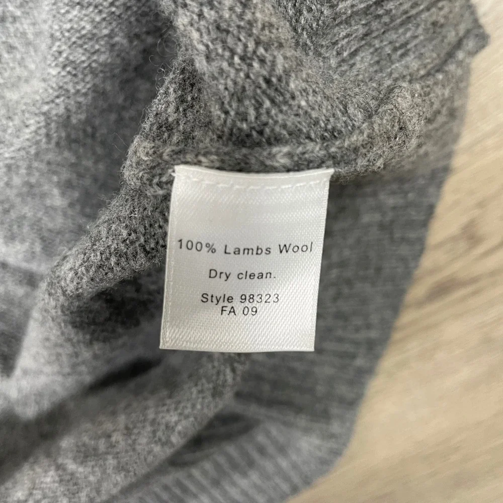 J.Crew Sweater Mens XL Gray Premium Lambswool Crewneck Raglan 98323 FA 09